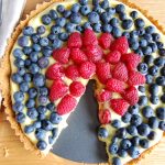 red and blue berries in round dish